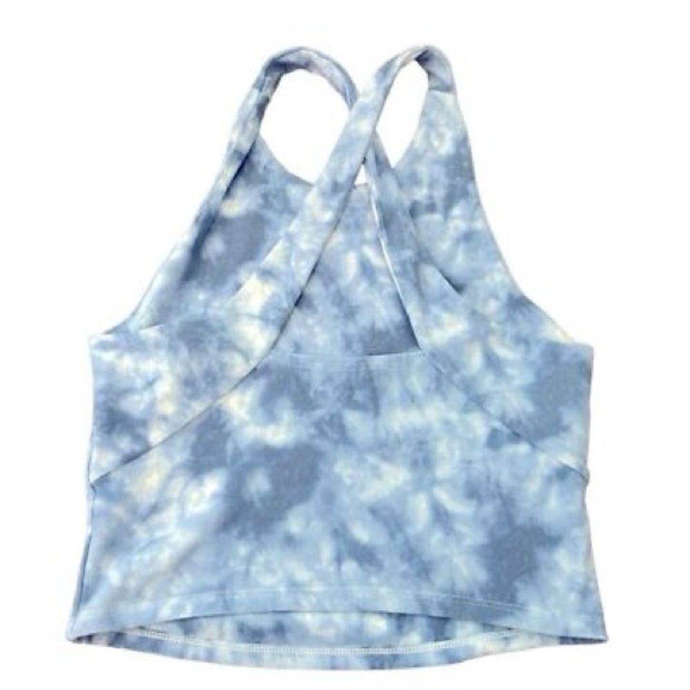 Abercrombie & Fitch Blue Tie-Dye Crop Top